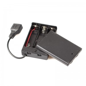 3 AA battery holder with USB A jack