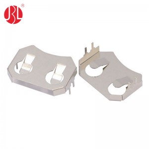 CR2032-4-NI battery button battery holder, plug box Metal Coin cell retainer Leaf Battery Spring Contact