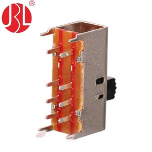 Slide switch SS-23H02 DP3T through hole vertical panel mount DIP type 02