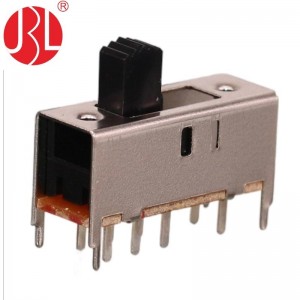 Slide switch SS-23H02 DP3T through hole vertical panel mount DIP type 02