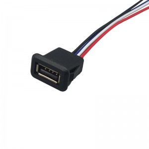 USB-A-SA01-F panel mount usb type a 2.0 connector with wire lead USB A Data cable